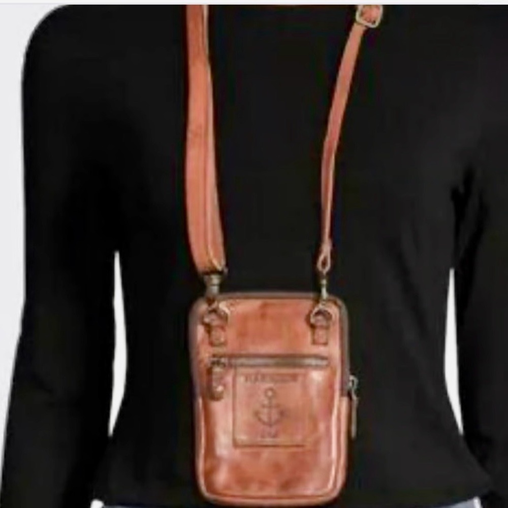 Harbour 2nd Distressed Genuine Leather Cell Phone Crossbody - Picture 2 of 5